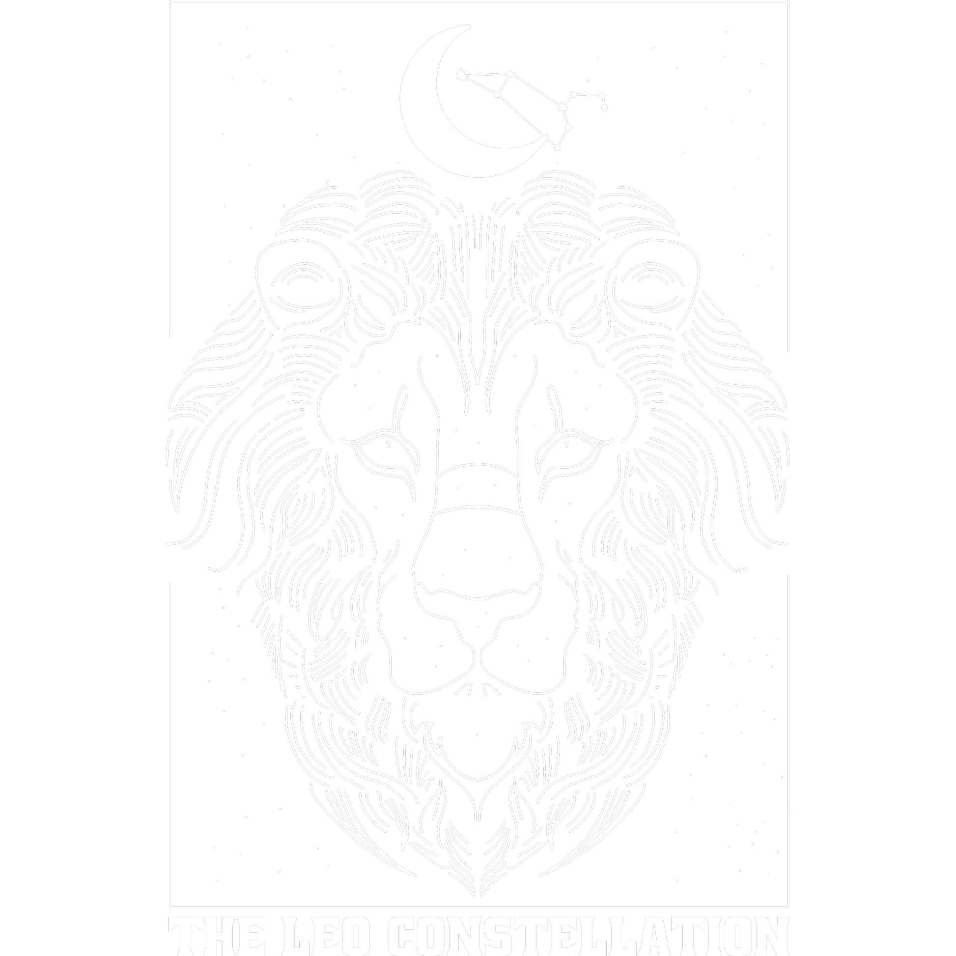 The Leo Constellation Zodiac Art with Moon and Stars