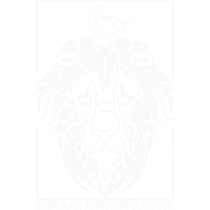 The Leo Constellation Zodiac Art with Moon and Stars