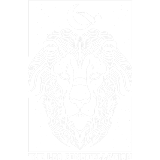 The Leo Constellation Zodiac Art with Moon and Stars