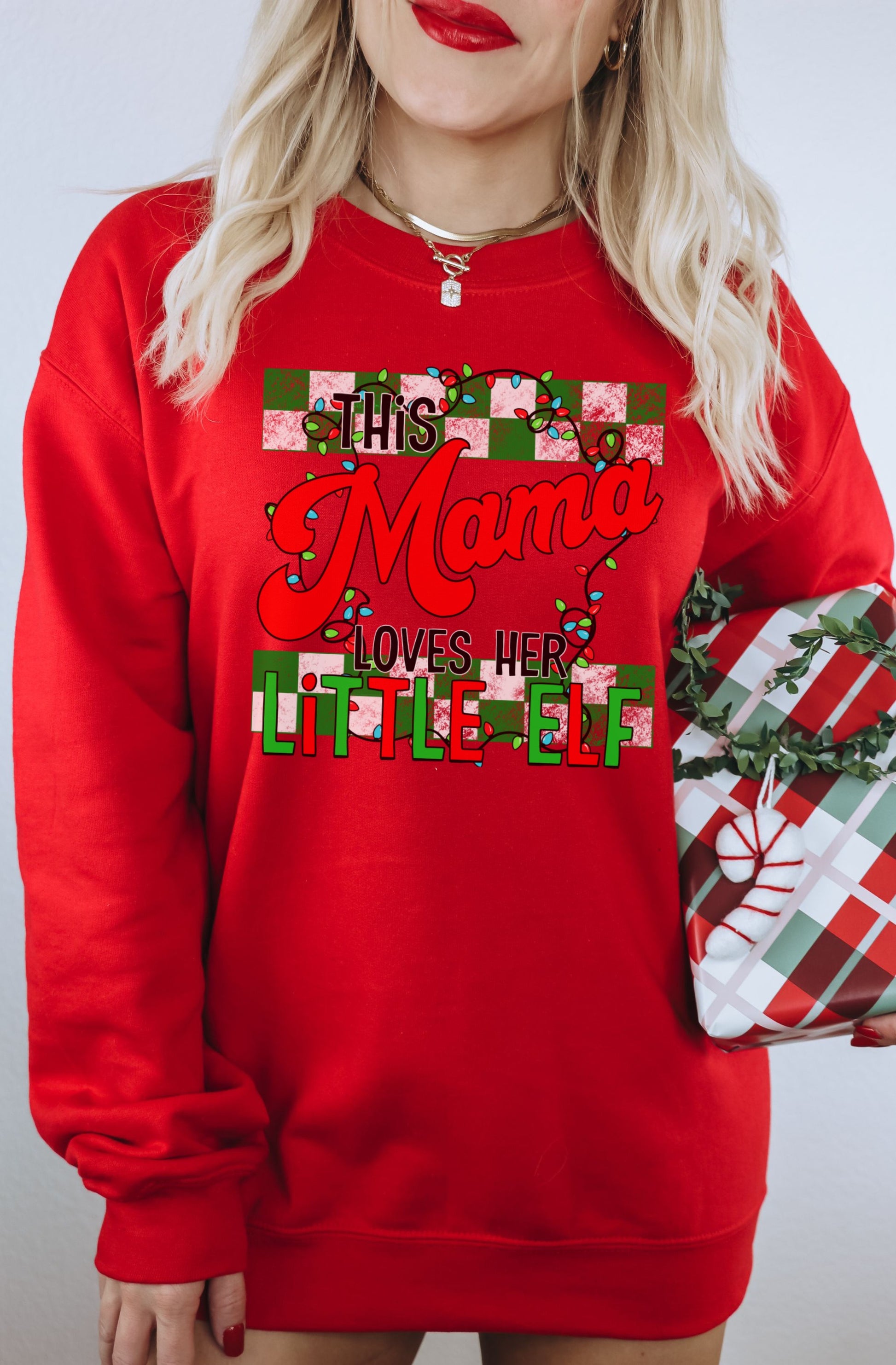 This Mama Loves Her Little Elf holiday sweatshirt