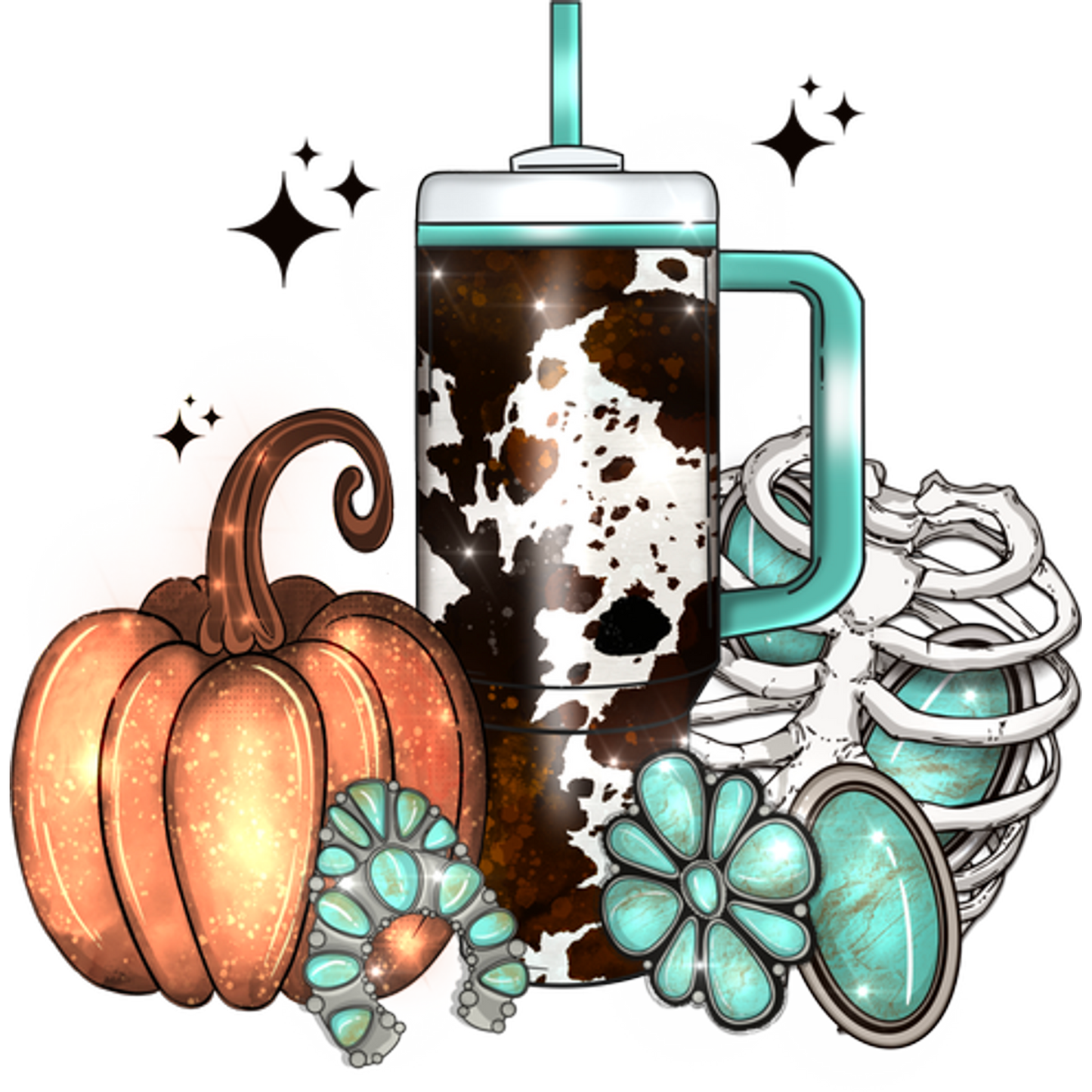 Custom Cow Print Floral Art Tumbler Cup
