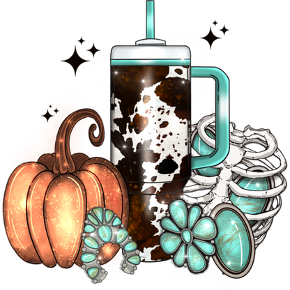 Custom Cow Print Floral Art Tumbler Cup
