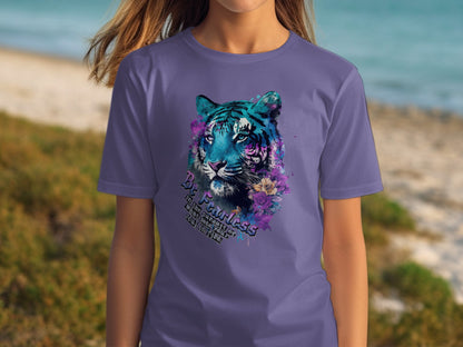 Be Fearless Blue Tiger Graphic T-Shirt