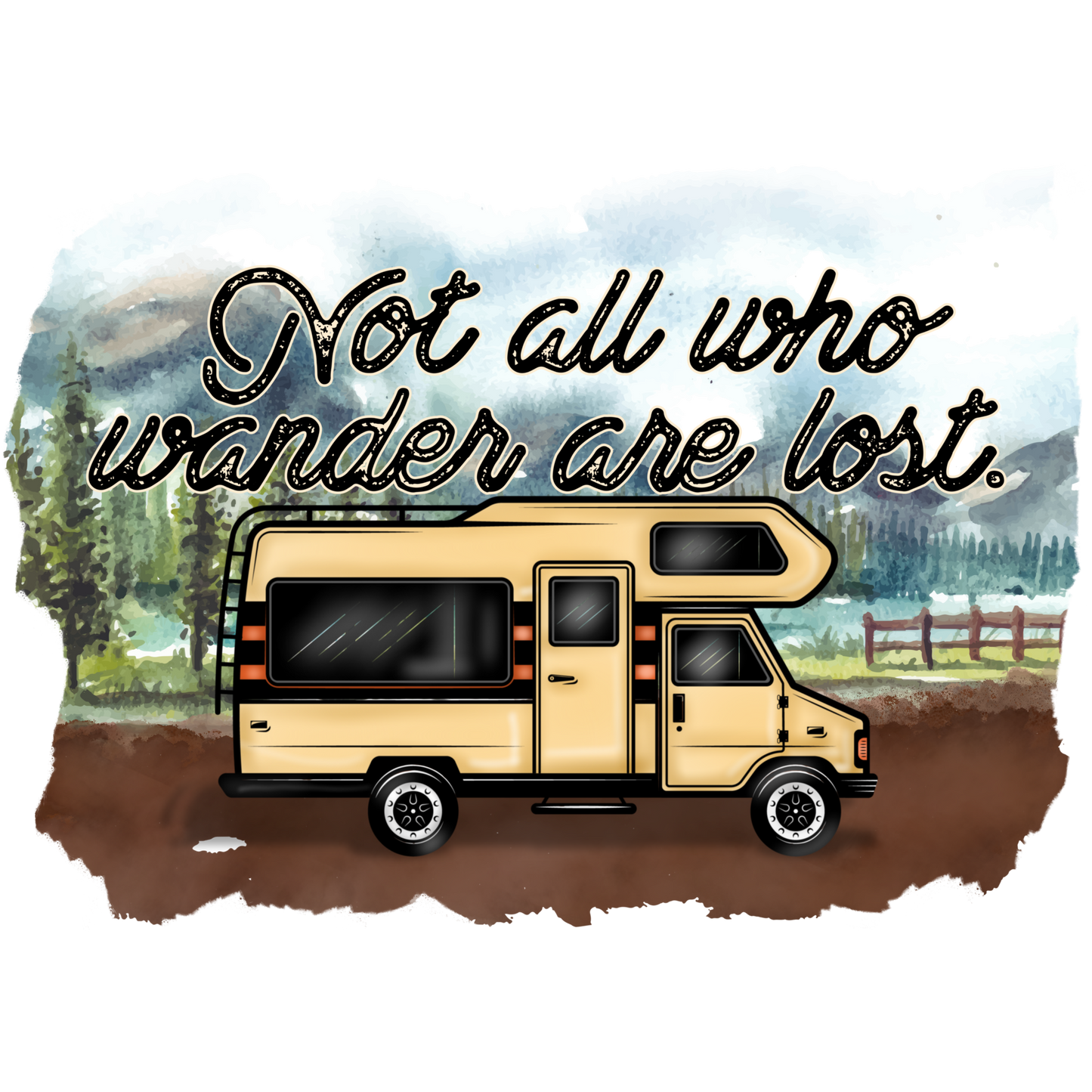 Not All Who Wander Are Lost RV Illustration