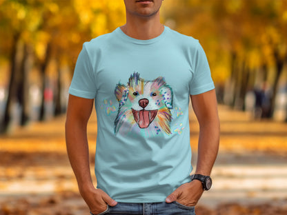 Vibrant Multi Colored Abstract Dog Face T-Shirt