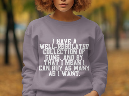 I Have a Well-Regulated Collection of Guns Sweatshirt