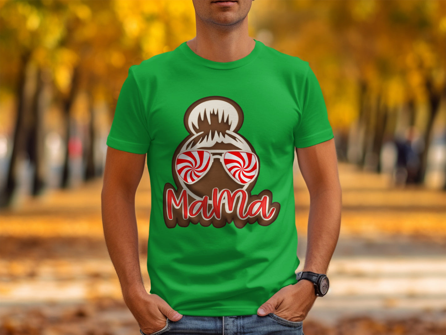 Funny MaMa Peppermint Candy Cane Christmas Shirt