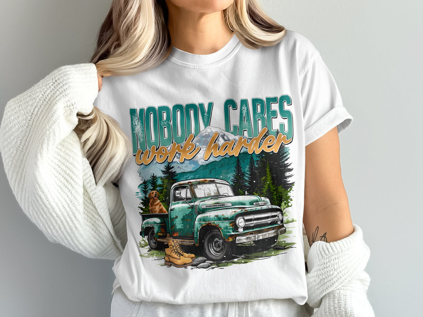 Nobody Cares Work Harder Graphic Tee Shirt