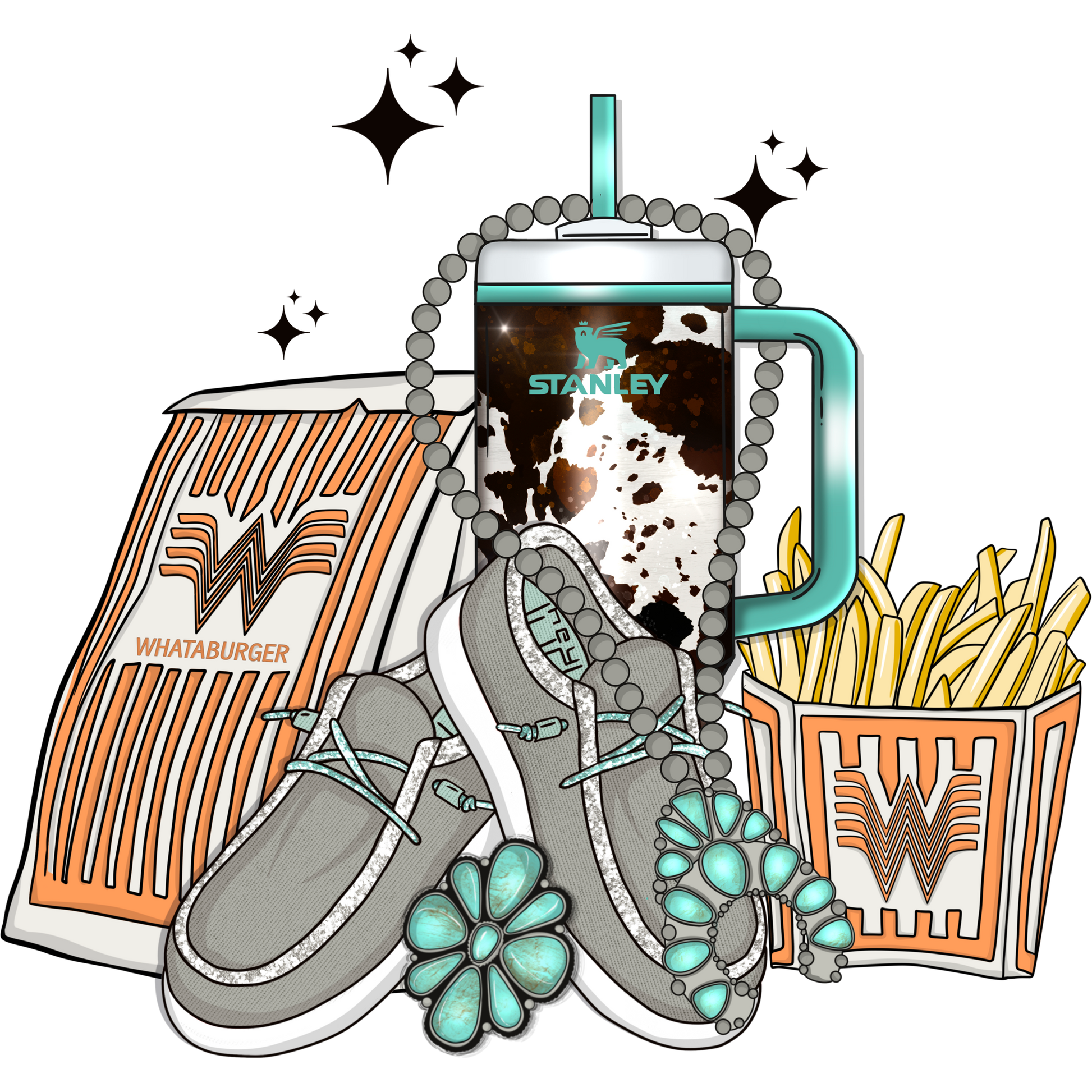 Whataburger Fries Stanley Cup and Shoes Fun Print