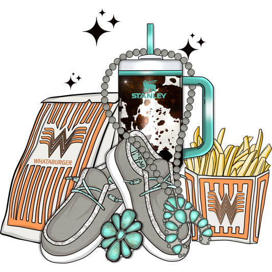 Whataburger Fries Stanley Cup and Shoes Fun Print