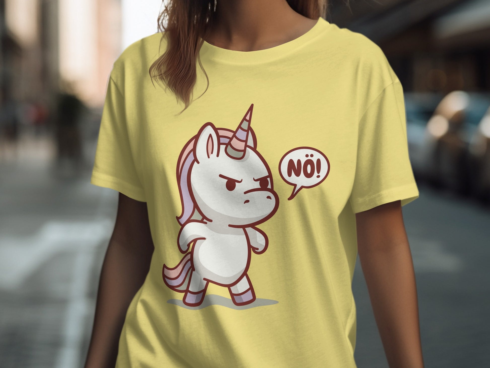 Angry Unicorn with No Speech Bubble Graphic T-shirt
