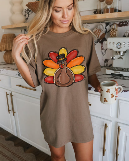 Thanksgiving Turkey Graphic Oversized T-Shirt product