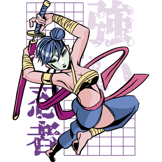 Dynamic Anime Warrior Illustration Art Print