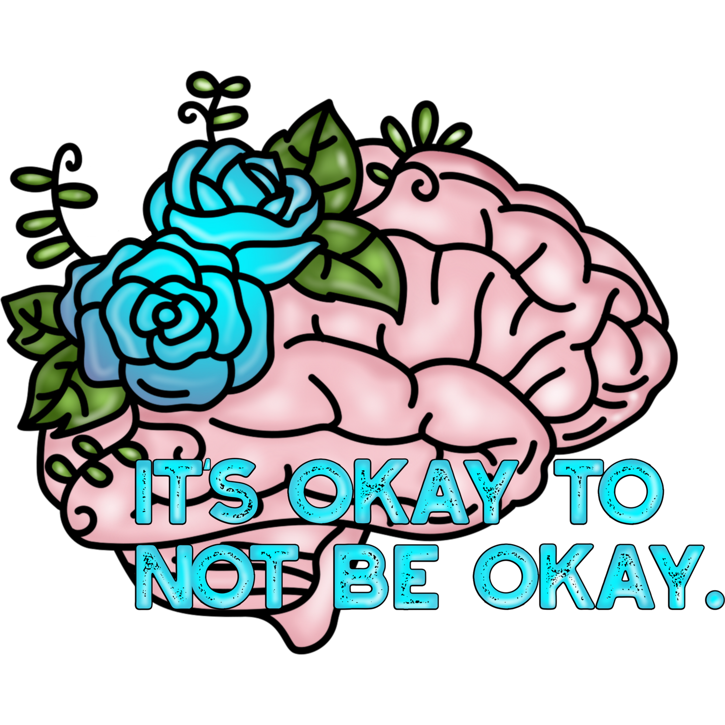 It's Okay to Not Be Okay Brain Art Decor