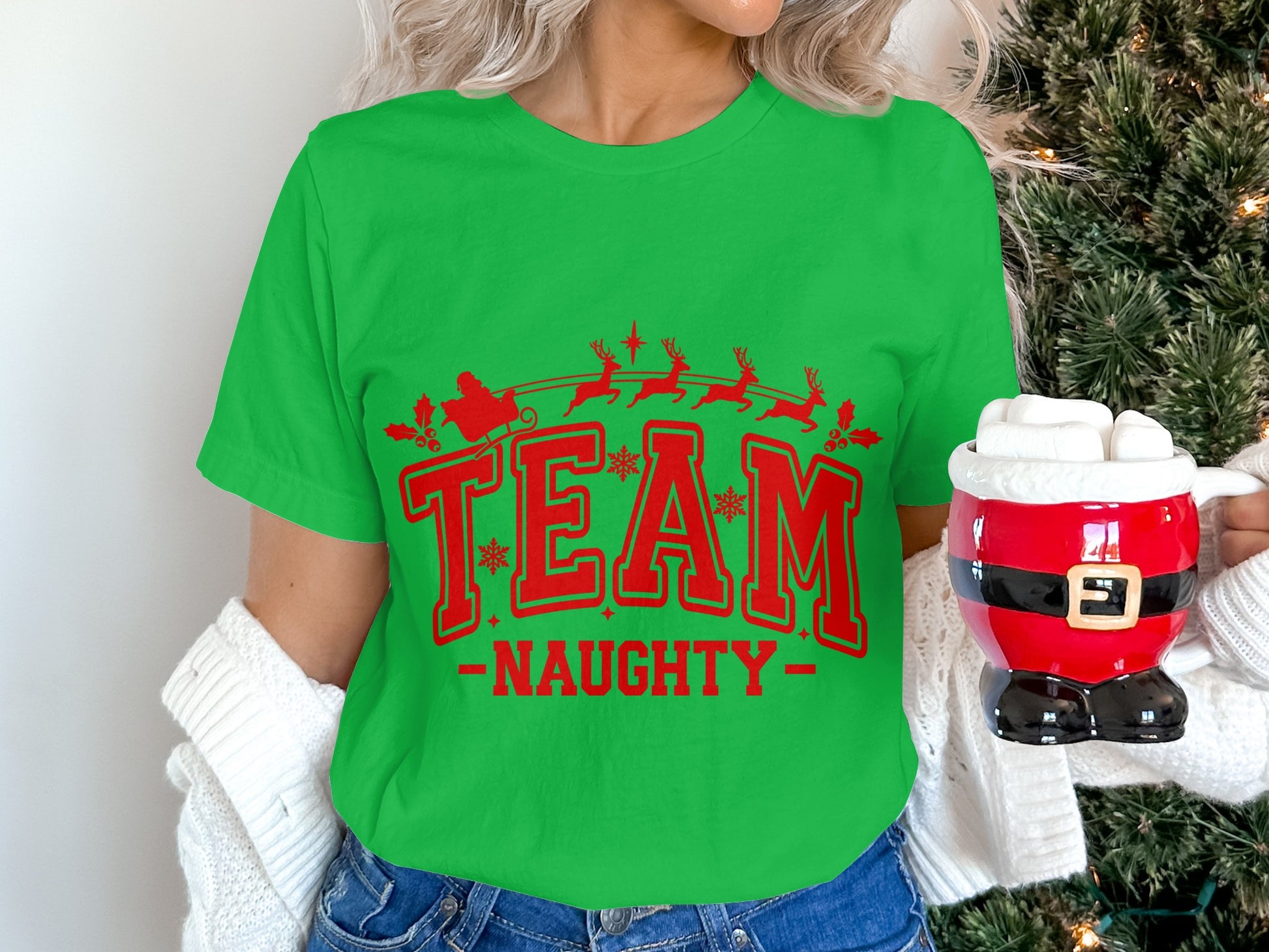 Team Naughty Christmas T-shirt Holiday Humor Shirt