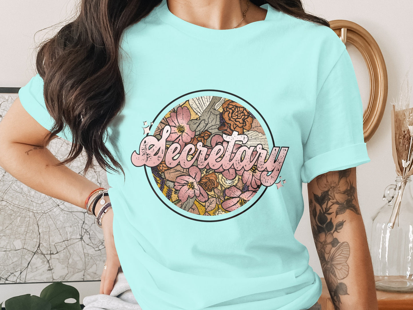 Stylish Graphic Secretary Floral Design Shirt product