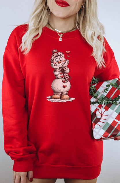Adorable Snowman Design Festive Holiday Sweatshirt