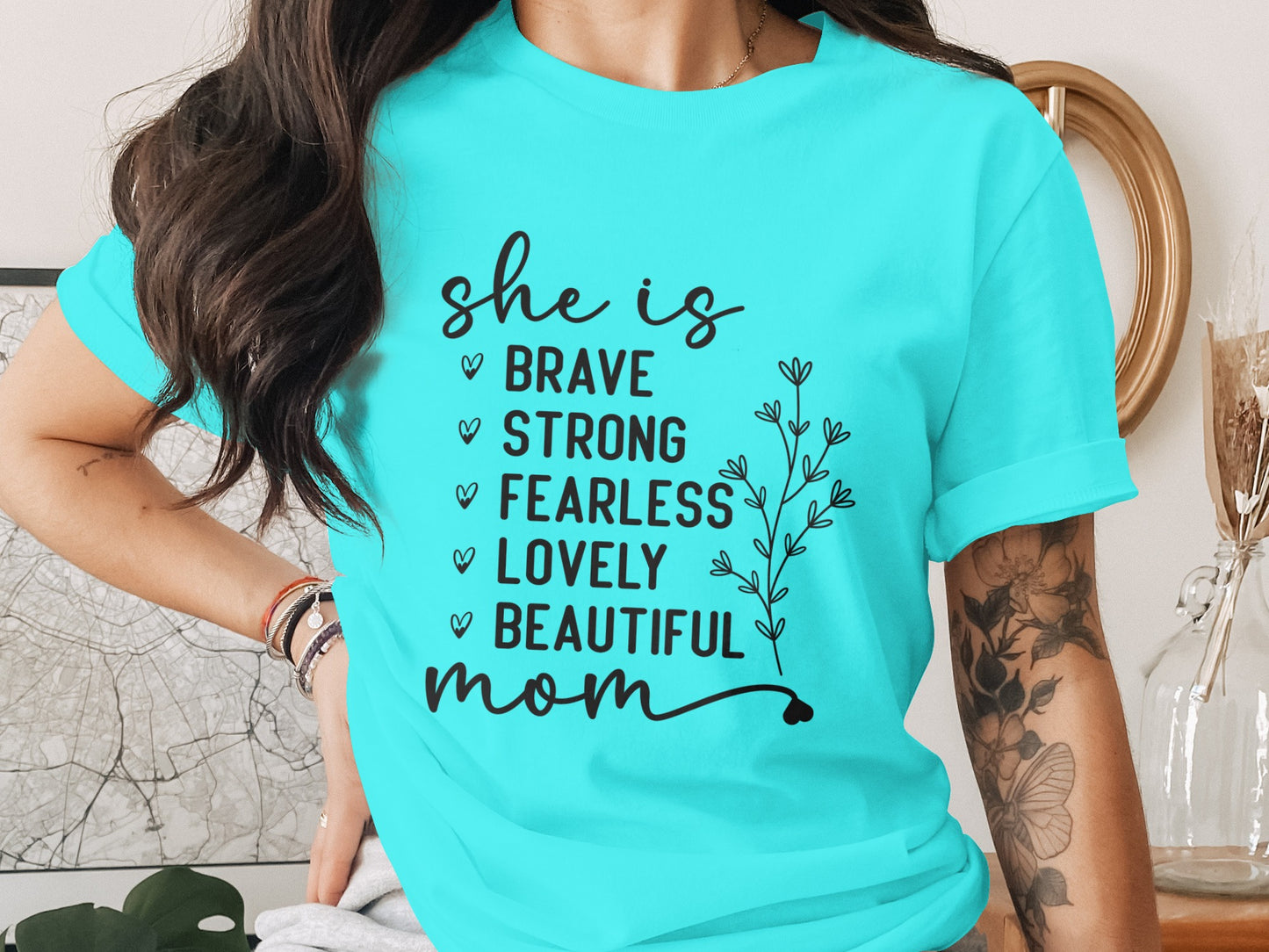 She Is Brave Strong Fearless Lovely Beautiful Mom Shirt
