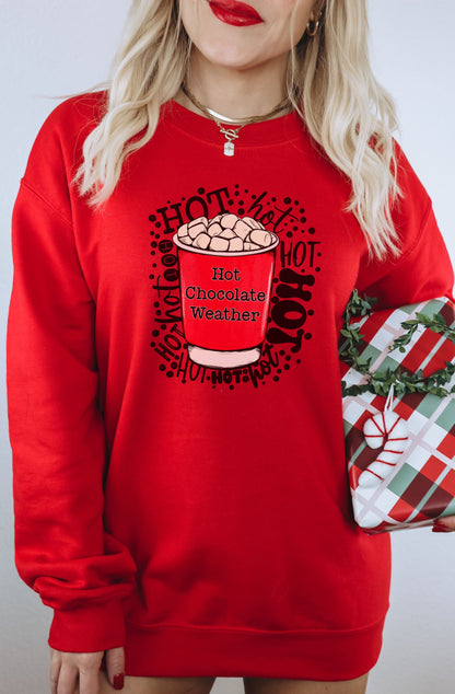 Hot Chocolate Weather Sweatshirt with Cup Design