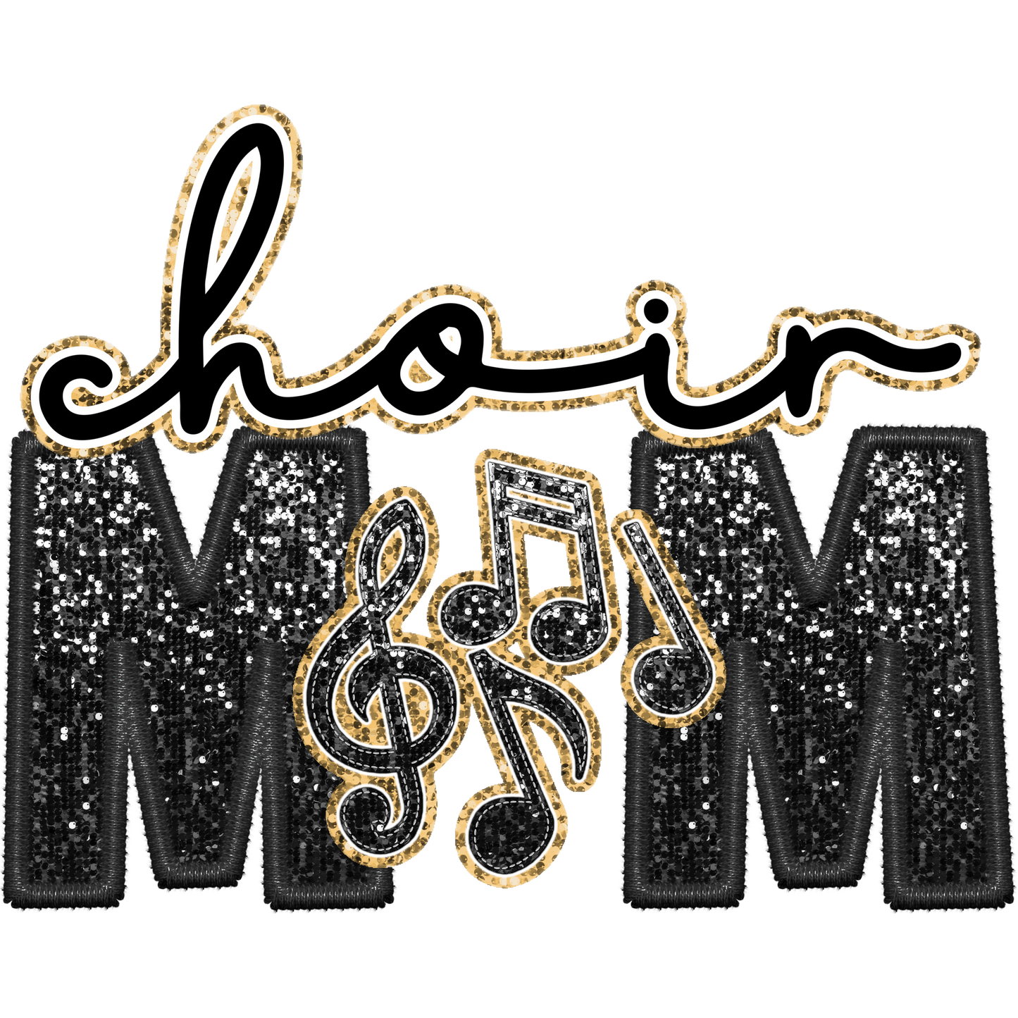 Sparkling Choir Mom Musical Notes Embellishment