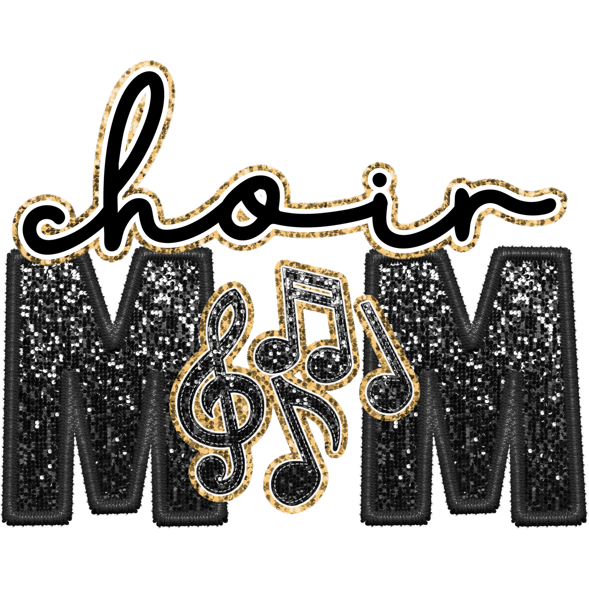 Sparkling Choir Mom Musical Notes Embellishment
