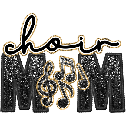 Sparkling Choir Mom Musical Notes Embellishment