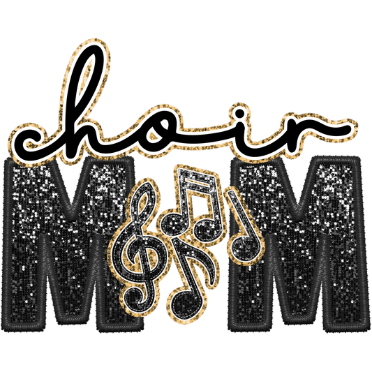 Sparkling Choir Mom Musical Notes Embellishment