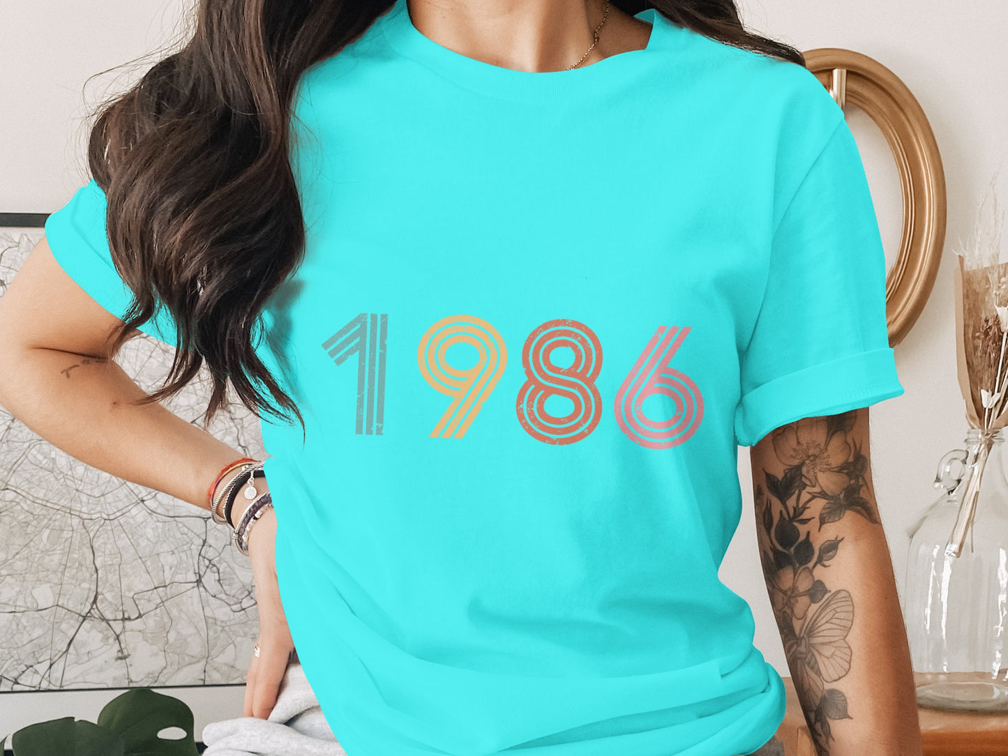 Colorful Retro 1986 Graphic T-Shirt