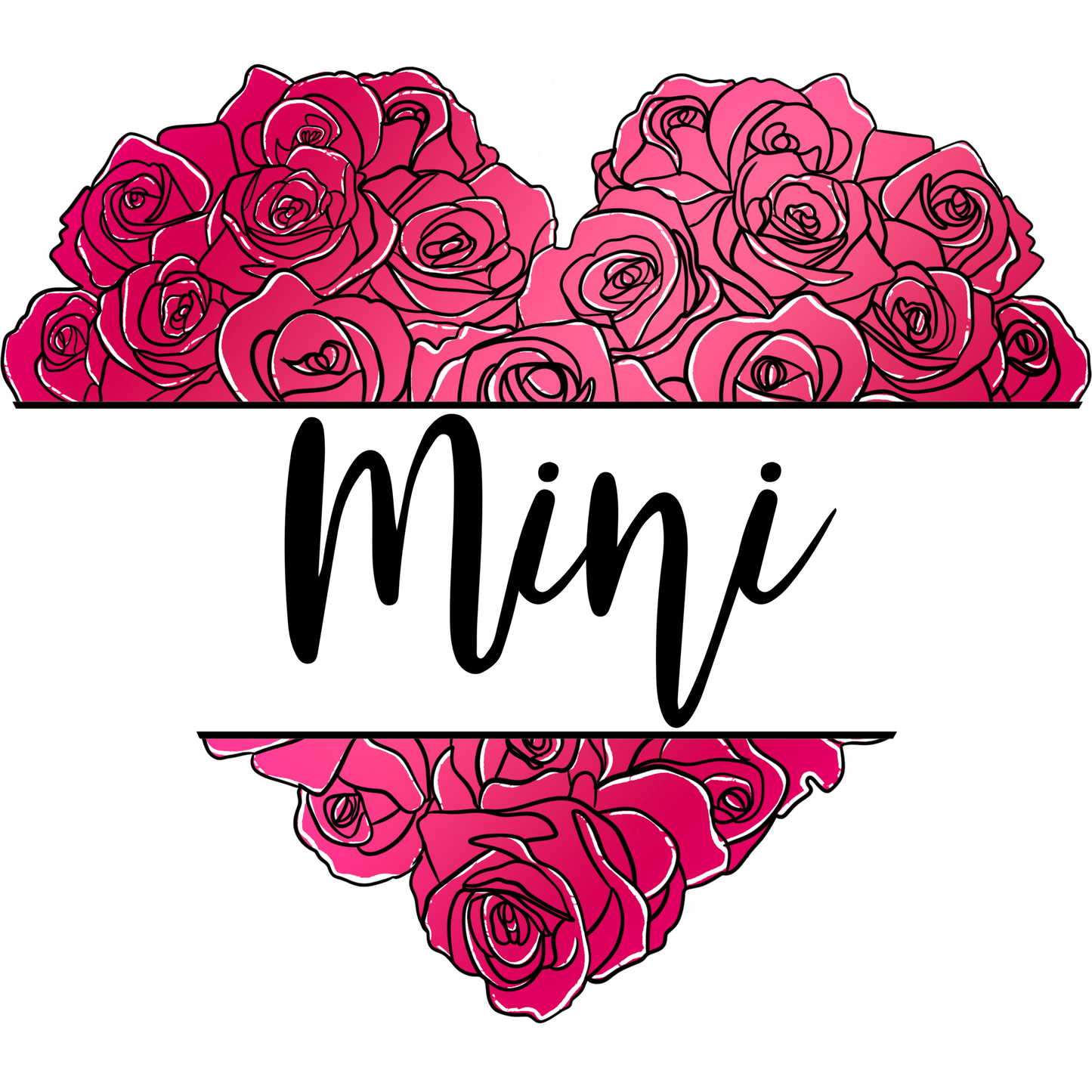 Mini Heart Design with Pink and Red Roses