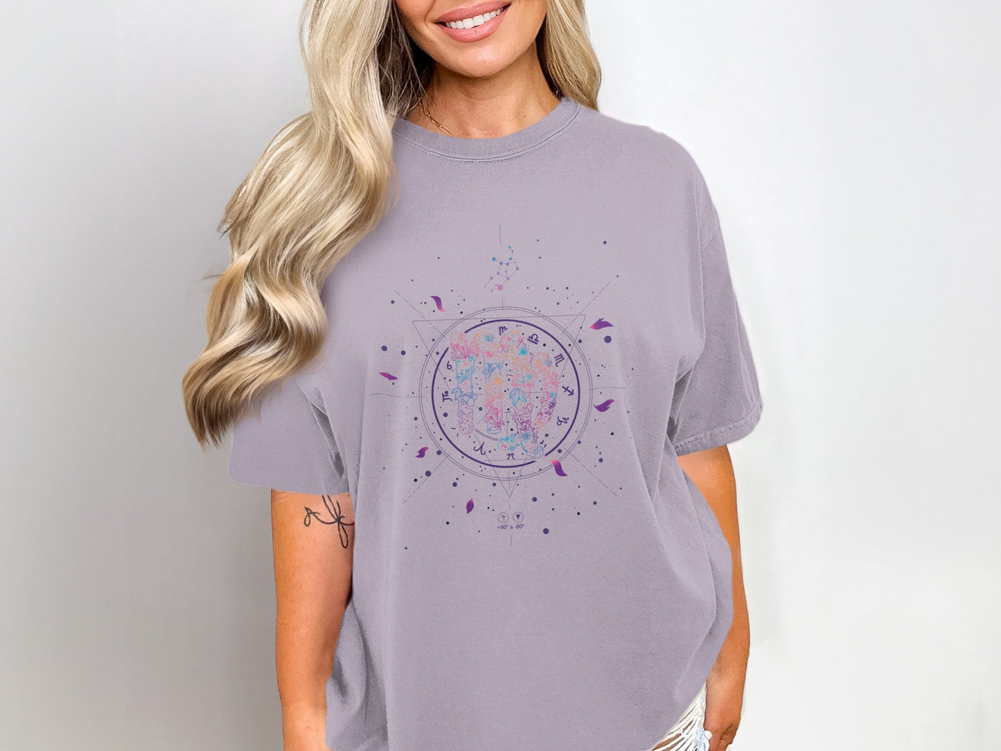 Beautiful Purple Handmade Designer Globe T-shirt