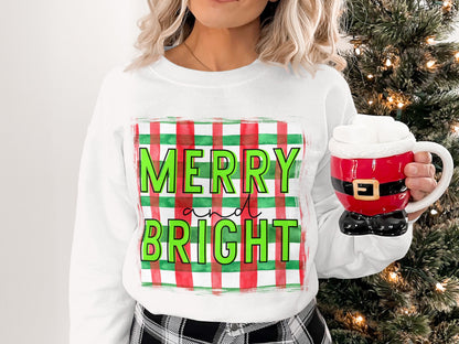 Festive Merry and Bright Sweatshirt Christmas product