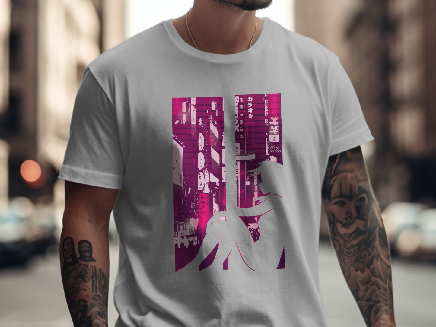 Neon Urban Street Art Graphic T-Shirt Product