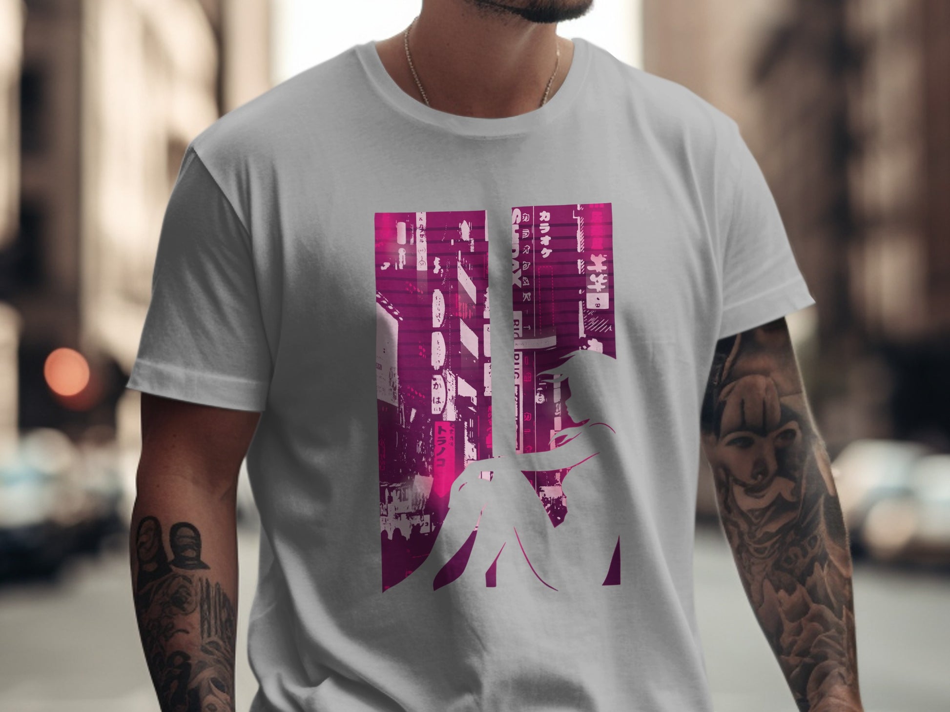 Neon Urban Street Art Graphic T-Shirt Product