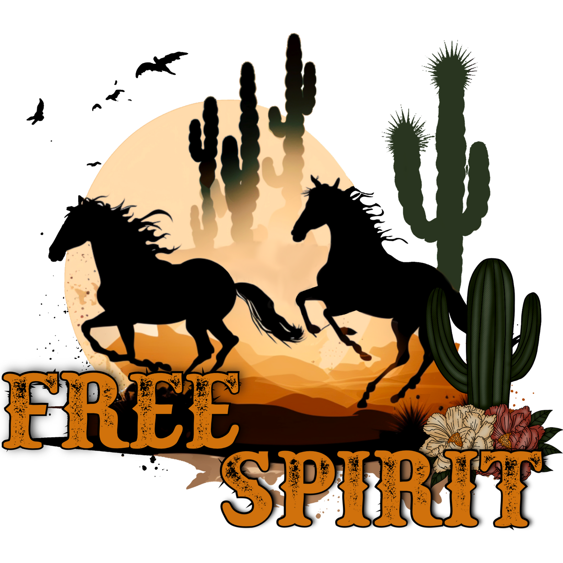 Free Spirit Western Desert Horse Art Decor