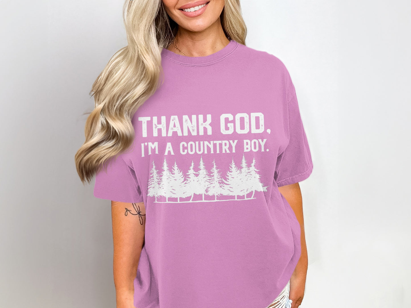 Thank God I'm A Country Boy Graphic Shirt