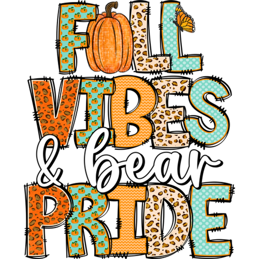Fall Vibes Bear Pride Graphic Seasonal Design