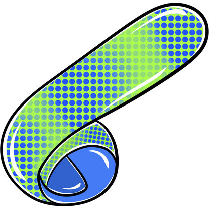 Vibrant Blue and Green Polka Dots Art Product