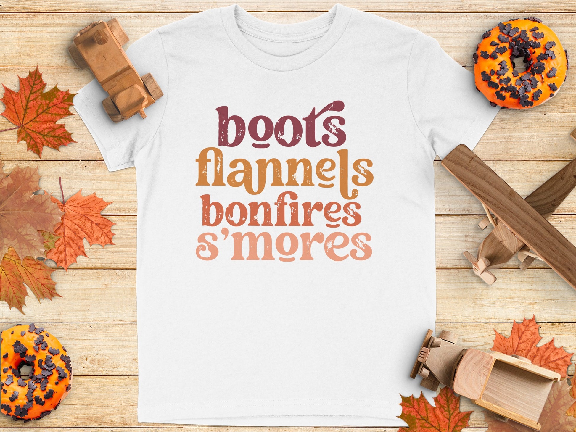 Boots Flannels Bonfires S'mores Graphic T-Shirt