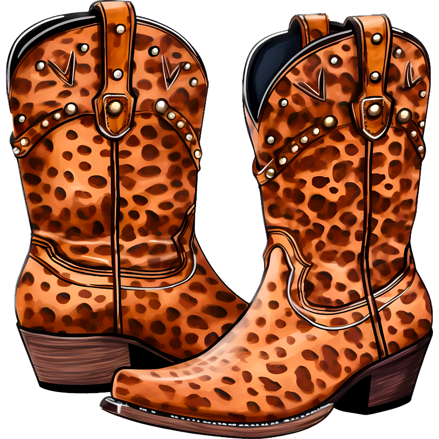 Stylish Leopard Print Western Cowboy Boots product
