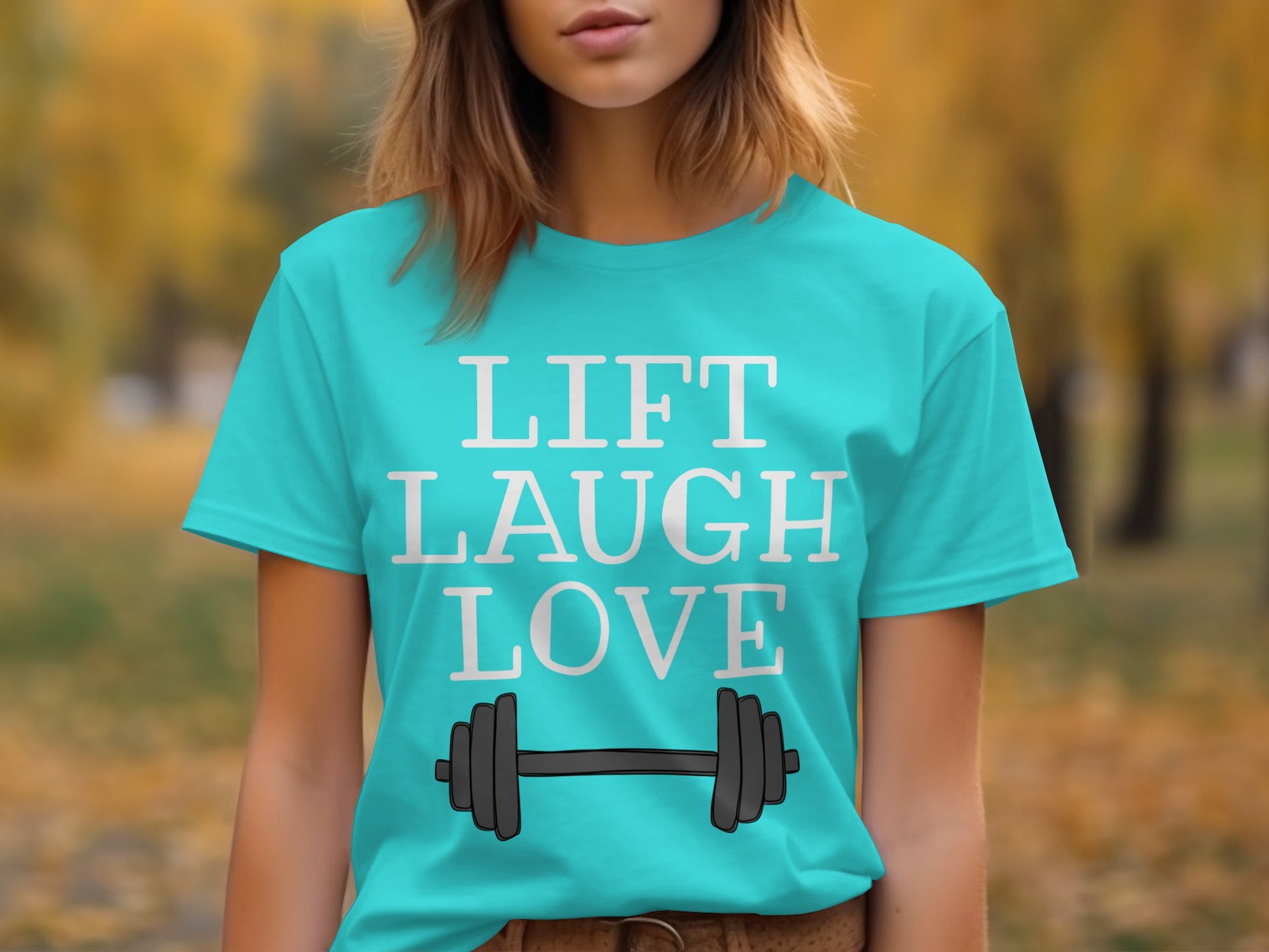 Lift Laugh Love Dumbbell Graphic Tee