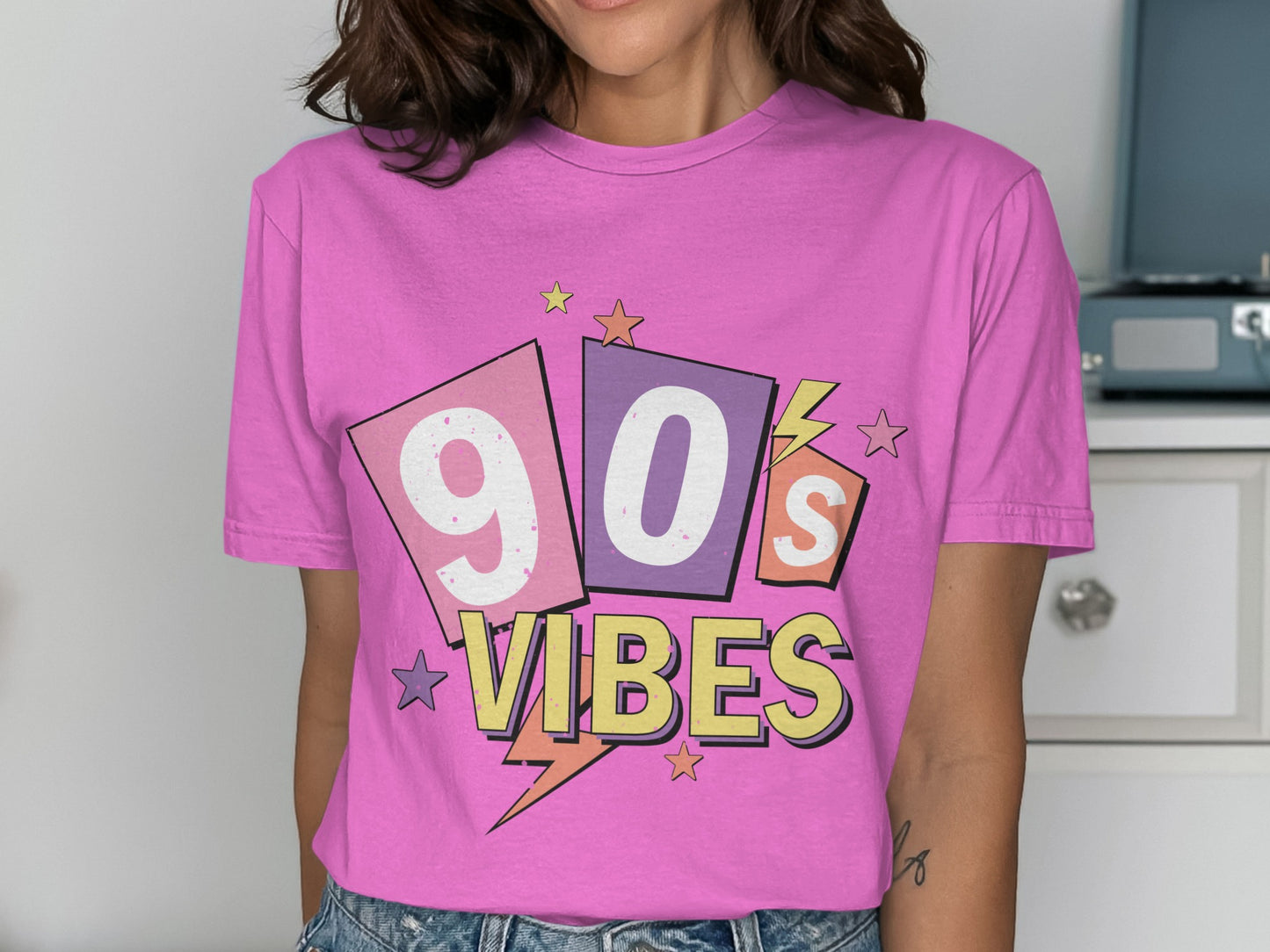 Embrace Nostalgia with 90s Vibes Graphic T-Shirt