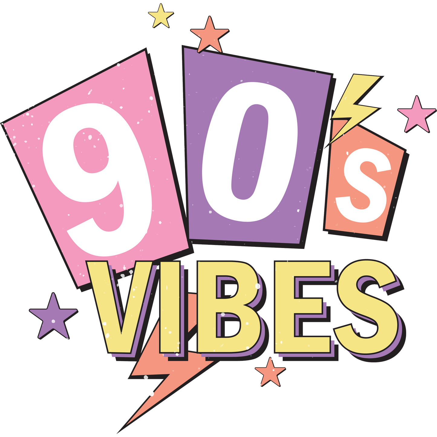 Retro 90s Vibes Colorful Lettering Poster product type