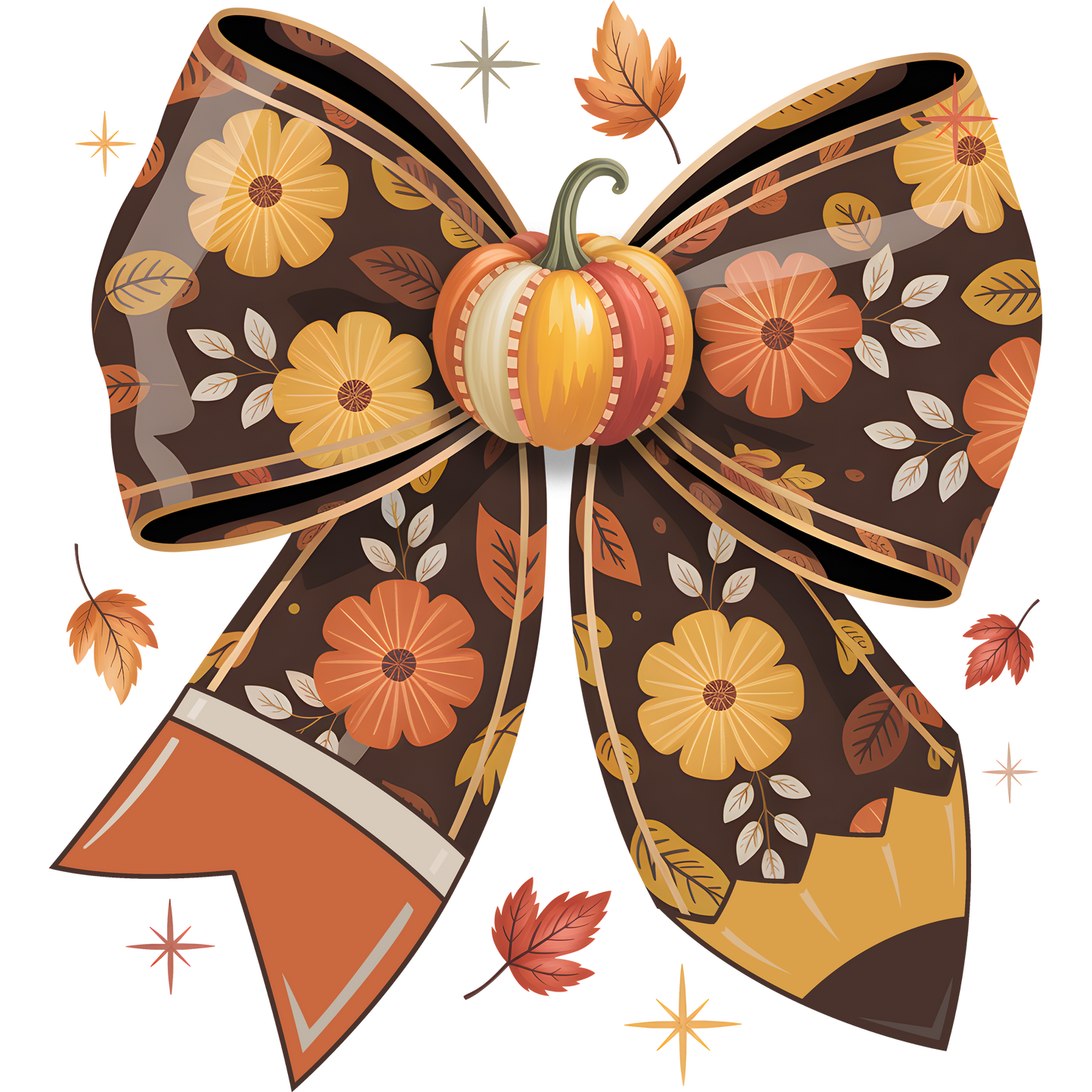 Autumn Floral Bow with Pumpkin Accent product type
