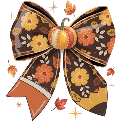 Autumn Floral Bow with Pumpkin Accent product type