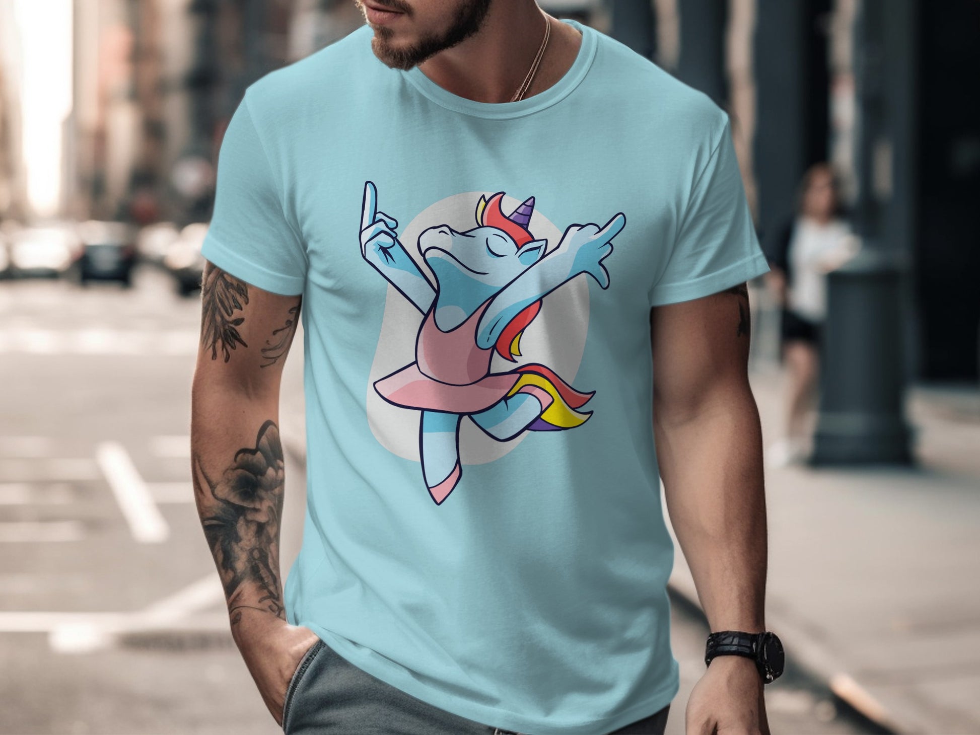 Dancing Unicorn with Rainbow Colors T-shirt