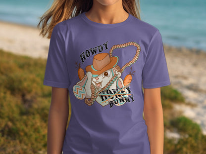 Howdy Hoppen Bunny Cute Graphic T-Shirt Design