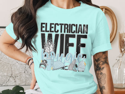 Electrician Wife Bougie Graphic Tee shirt