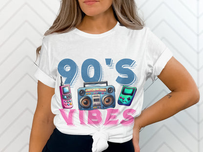 90's Vibes Graphic Tee Shirt with Retro Electronics