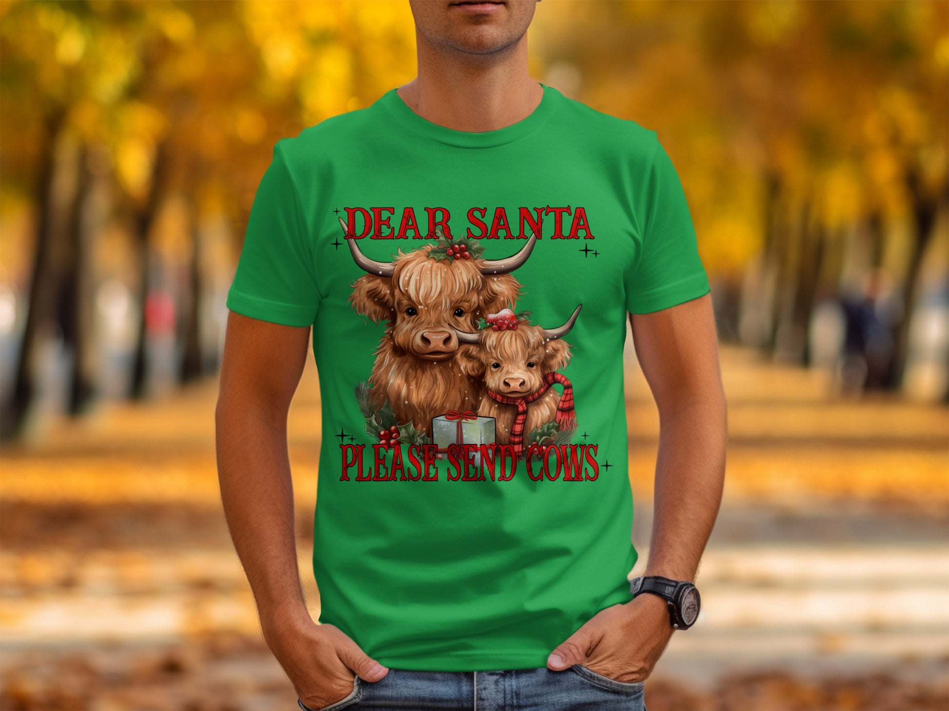 Dear Santa Please Send Cows Festive Themed Shirt