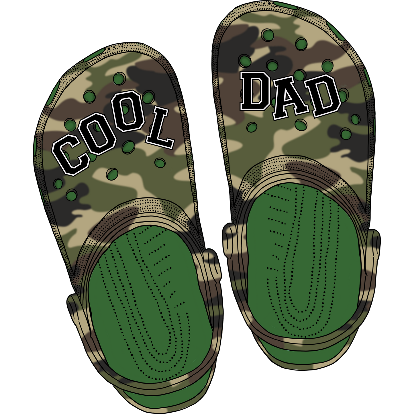 Cool Dad Camo Slip-On Sandals for Men